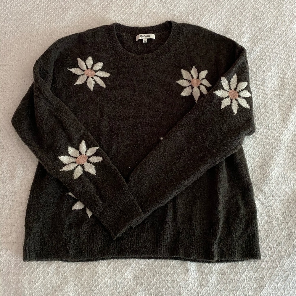 Madewell Merino Wool Floral Sweater